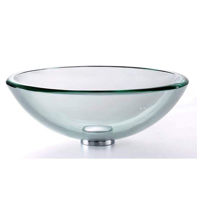 Kraus KRAUS 19 mm Thick Glass Vessel Sink in Clear with PU-MR in Chrome