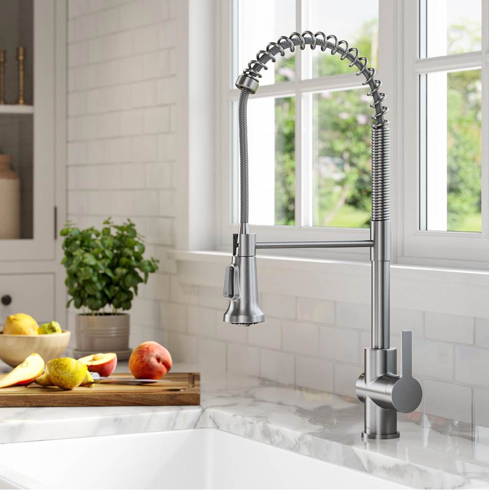 Kraus Britt™ Commercial Style Pull-Down Single Handle Kitchen Faucet in Spot Free Stainless Steel