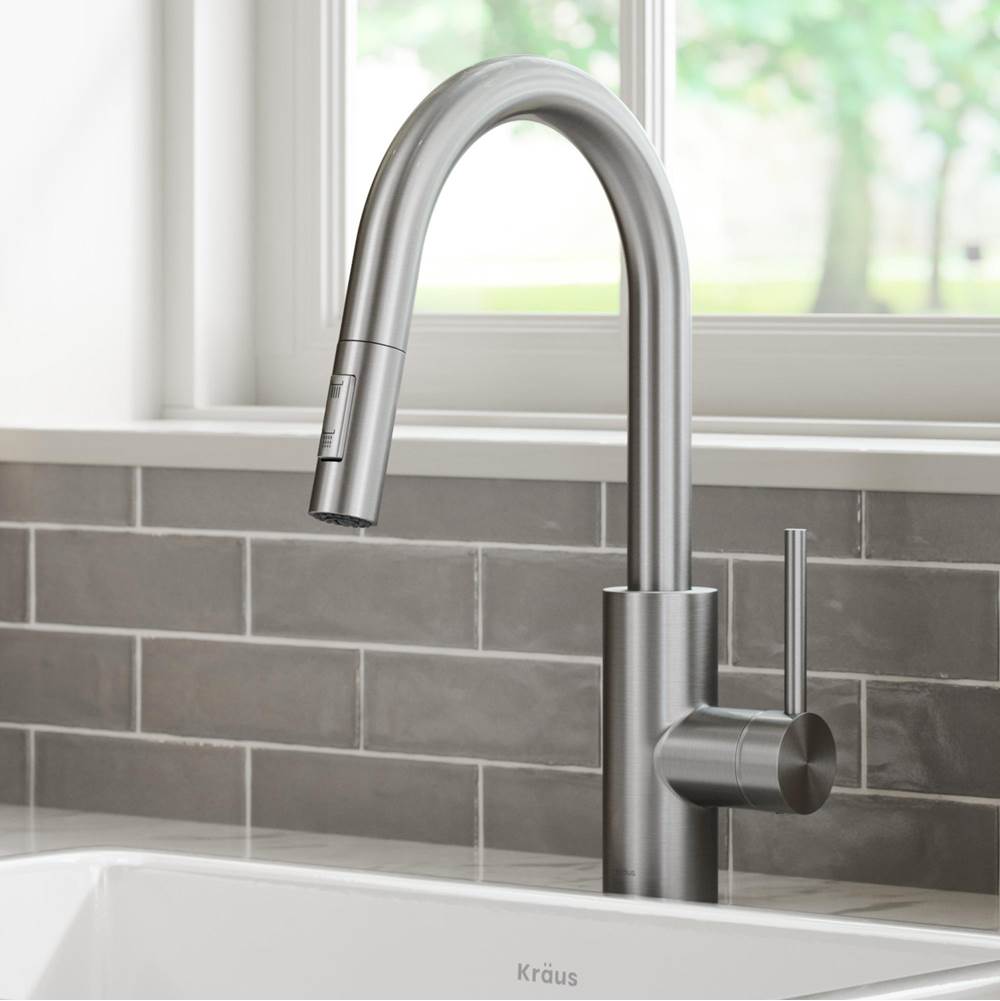 Kraus KRAUS Oletto™ Spot Free Stainless Steel Finish Dual Function Pull Down Kitchen Faucet