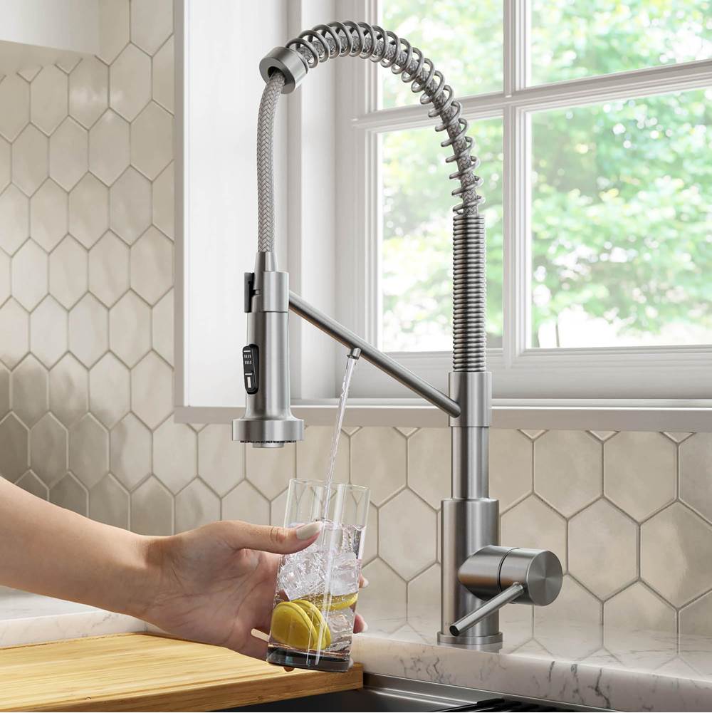 Kraus Bolden 2-in-1 Pull-Down Single Handle Water Filter Kitchen Faucet for Reverse Osmosis or Water Filtration System in Spot Free Stainless Steel