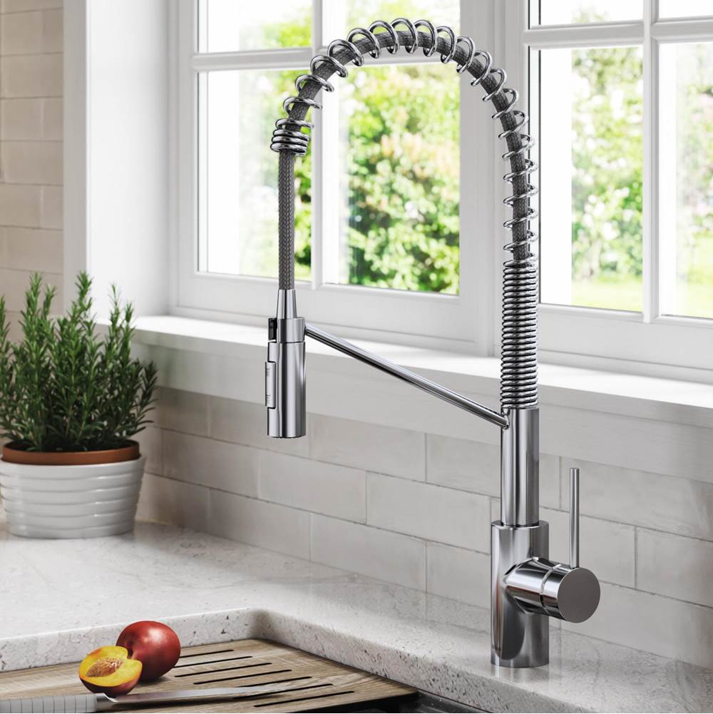 Kraus KRAUS Oletto™ Single Handle Pull Down Commercial Kitchen Faucet in Chrome Finish
