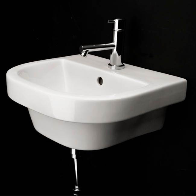 Lacava Wall-mounted or drop-in porcelain Bathroom Sink with overflow and with  01 - one faucet hole