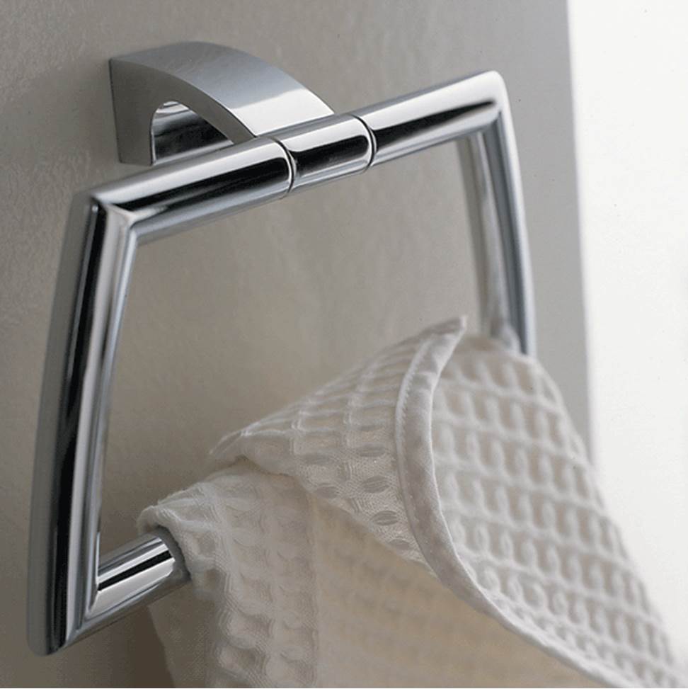 Lacava Wall-mount towel ring made of chrome plated brass. W: 8 3/4''
