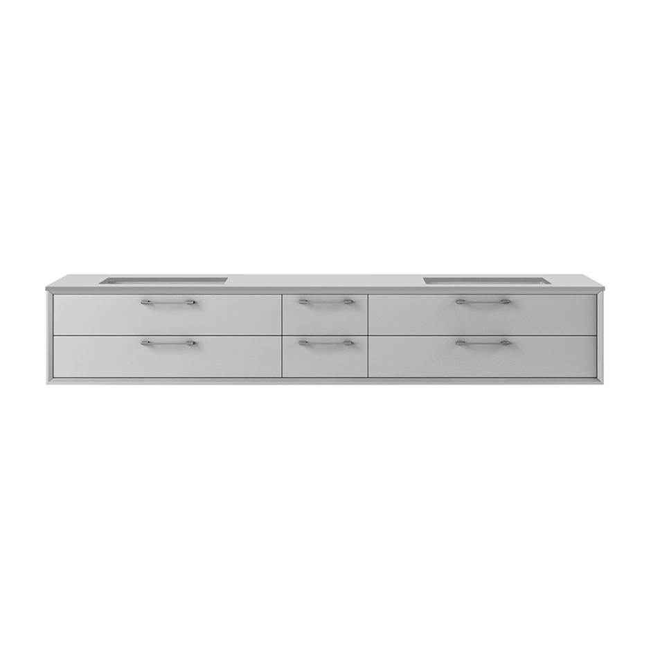Lacava Solid Surface countertop with two cut-outs for under mount sink-5452UN  for wall-mount under-counter vanity GEM-UN-72