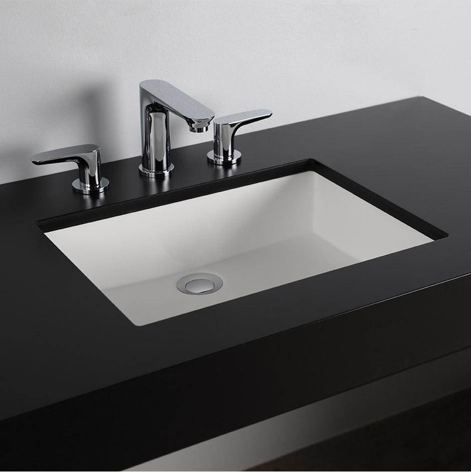 Lacava Under-counter Bathroom Sink made of solid surface with an overflow. W: 19 1/2'', D: 15'', H:5 3/4''