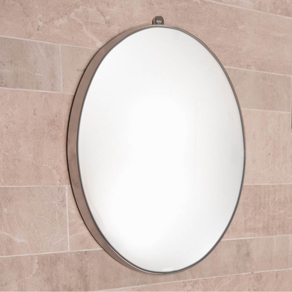 Lacava Wall-mount mirror with metal frame and eye bracket.