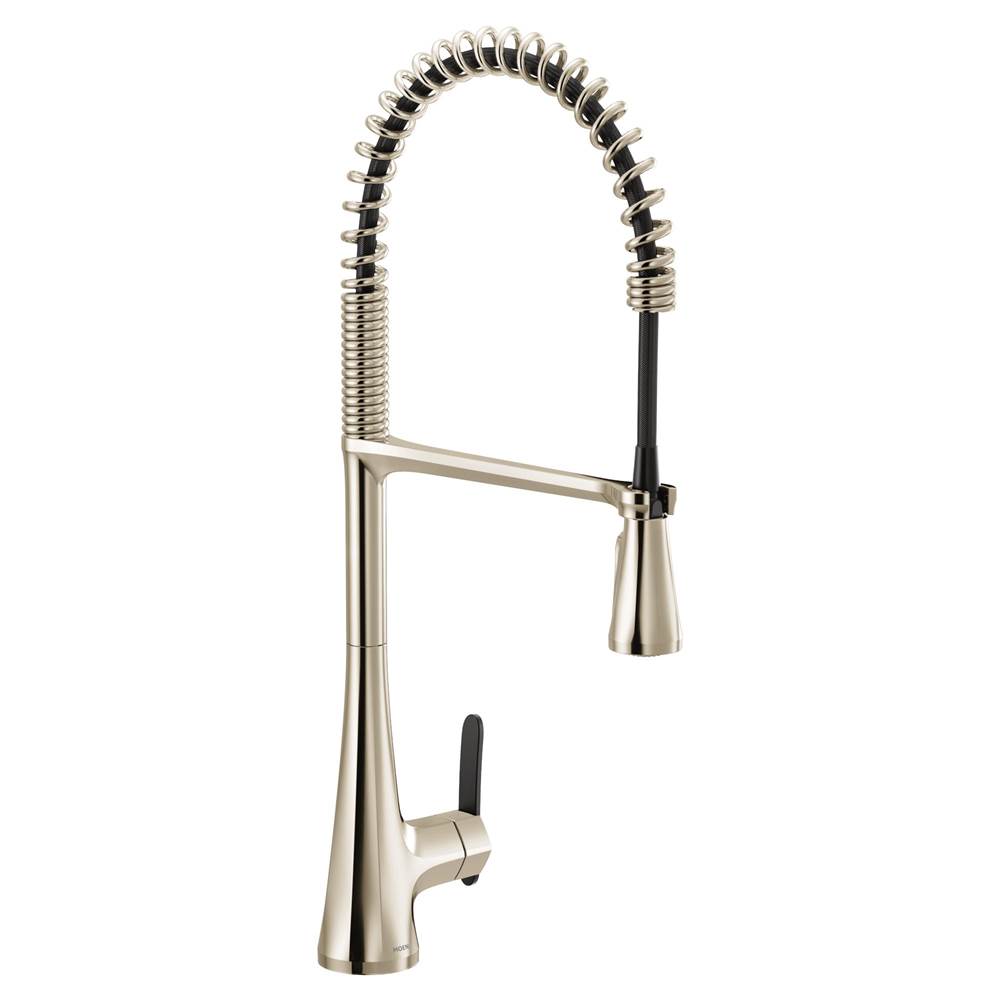 Moen Sinema Single-Handle Pull-Down Sprayer Kitchen Faucet with Power Clean and Spring Spout in Polished Nickel