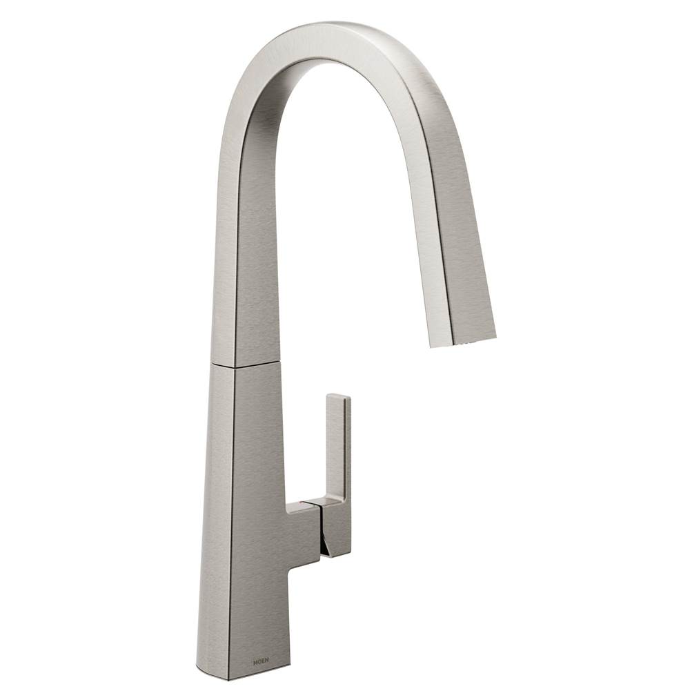 Moen Nio One-Handle Pull-down Kitchen Faucet with Power Clean, Includes Secondary Finish Handle Option, Spot Resist Stainless