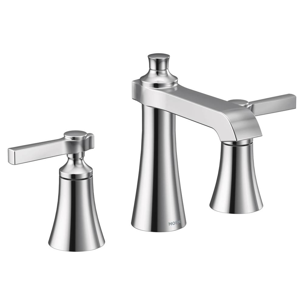 Moen Flara 8 in. Widespread 2-Handle High-Arc Bathroom Faucet Trim Kit in Chrome (Valve Sold Separately)