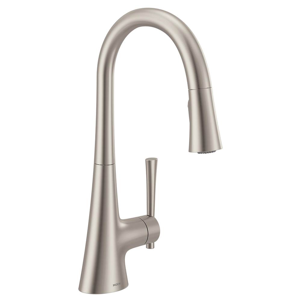 Moen KURV Single-Handle Pull-Down Sprayer Kitchen Faucet with Reflex and Power Boost in Spot Resist Stainless