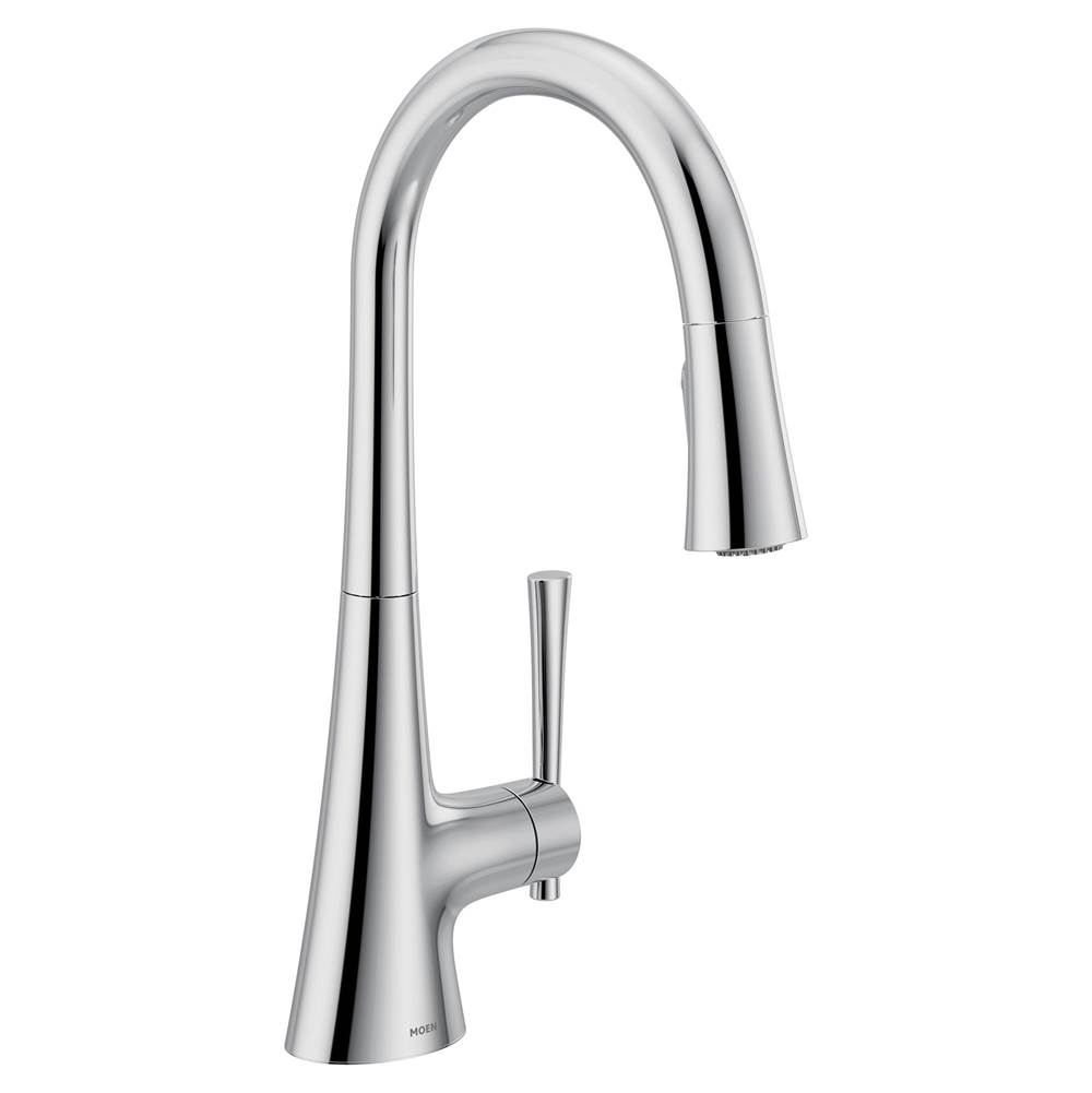 Moen KURV Single-Handle Pull-Down Sprayer Kitchen Faucet with Reflex and Power Boost in Chrome