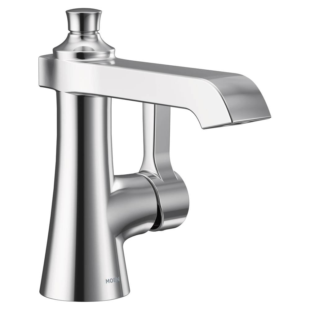 Moen Flara One-Handle Single Hole Bathroom Faucet with Drain Assembly, Chrome