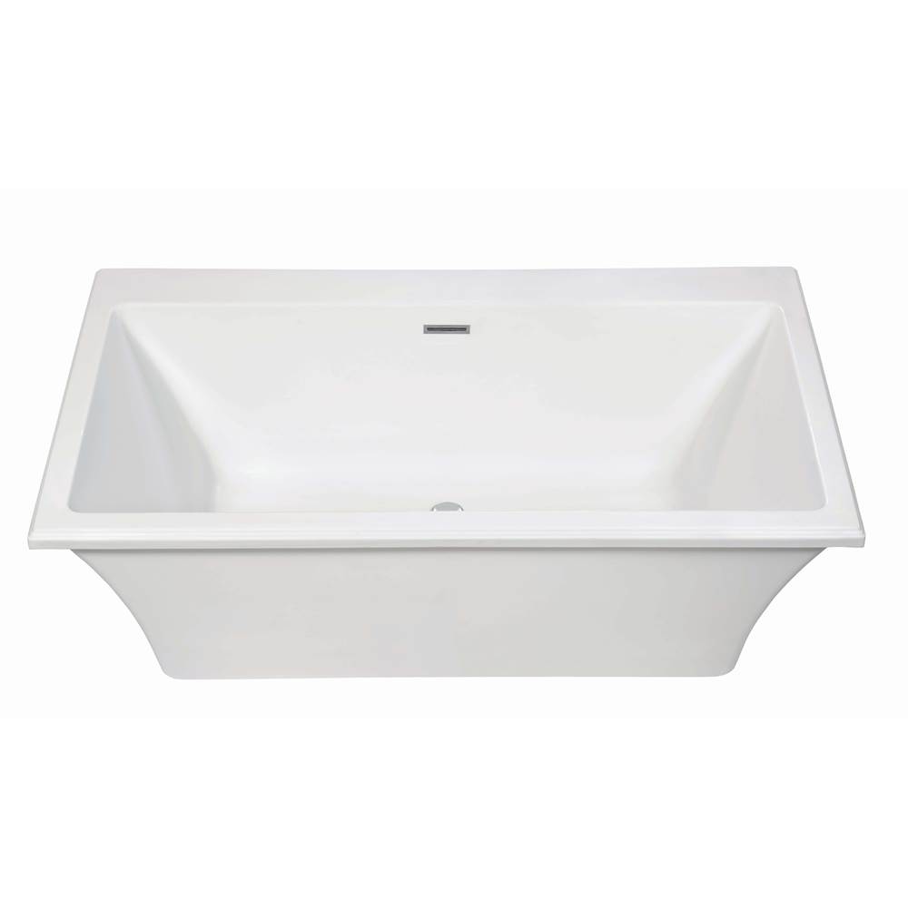 MTI Baths Madelyn 5 Dolomatte Freestanding Faucet Deck Soaker - White (65.75X36)