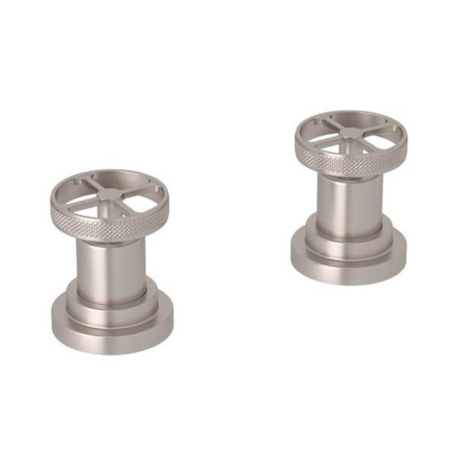 Rohl Rohl Campo Bath Pair Of 1/2'' Hot And Cold Sidevalves Only In Satin Nickel With Wheel Handles