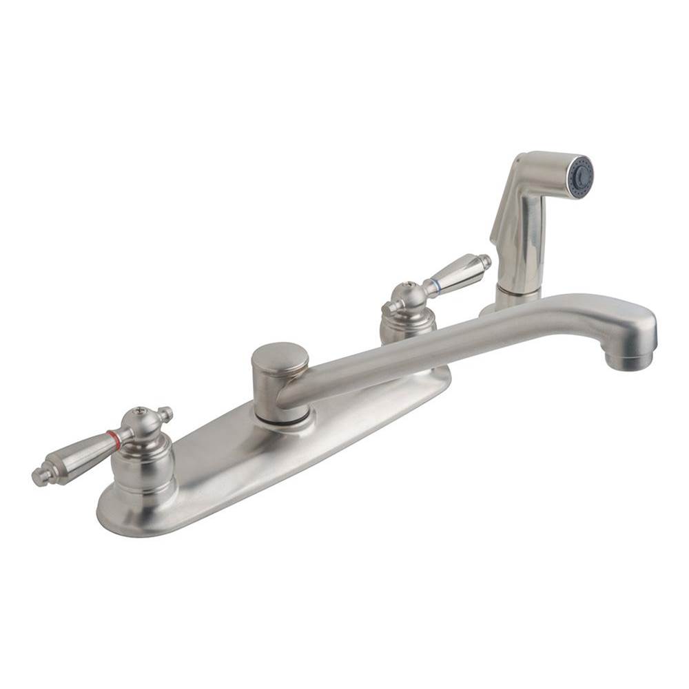 Symmons Origins 2-Handle Kitchen Faucet with Side Sprayer in Satin Nickel (1.0 GPM)