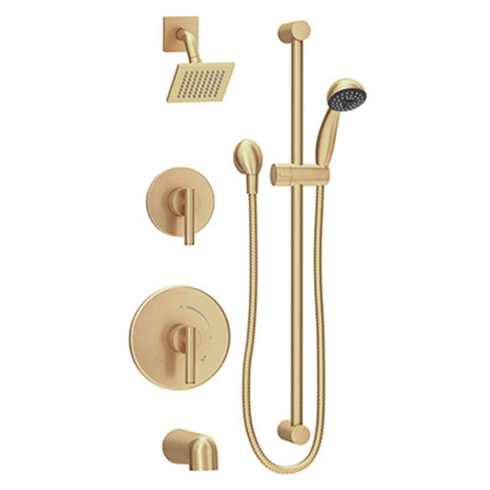 Symmons Dia 2-Handle Tub and 1-Spray Shower Trim with 1-Spray Hand Shower in Brushed Bronze (Valves Not Included)