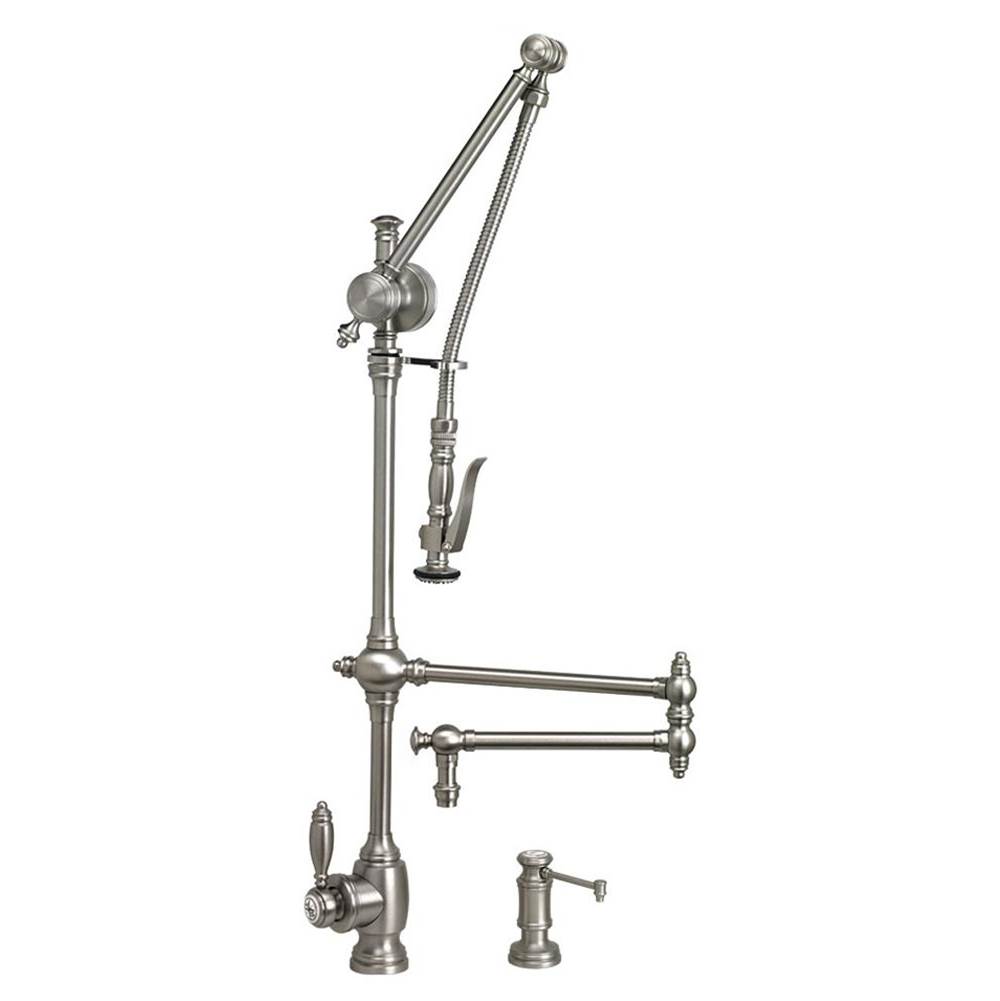 Waterstone Waterstone Traditional Gantry Pulldown Faucet - 18'' Articulated Spout - 3pc. Suite